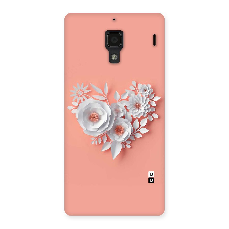 White Paper Flower Back Case for Redmi 1S