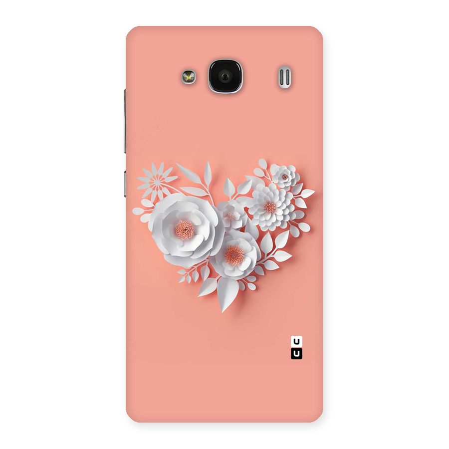White Paper Flower Back Case for Redmi 2