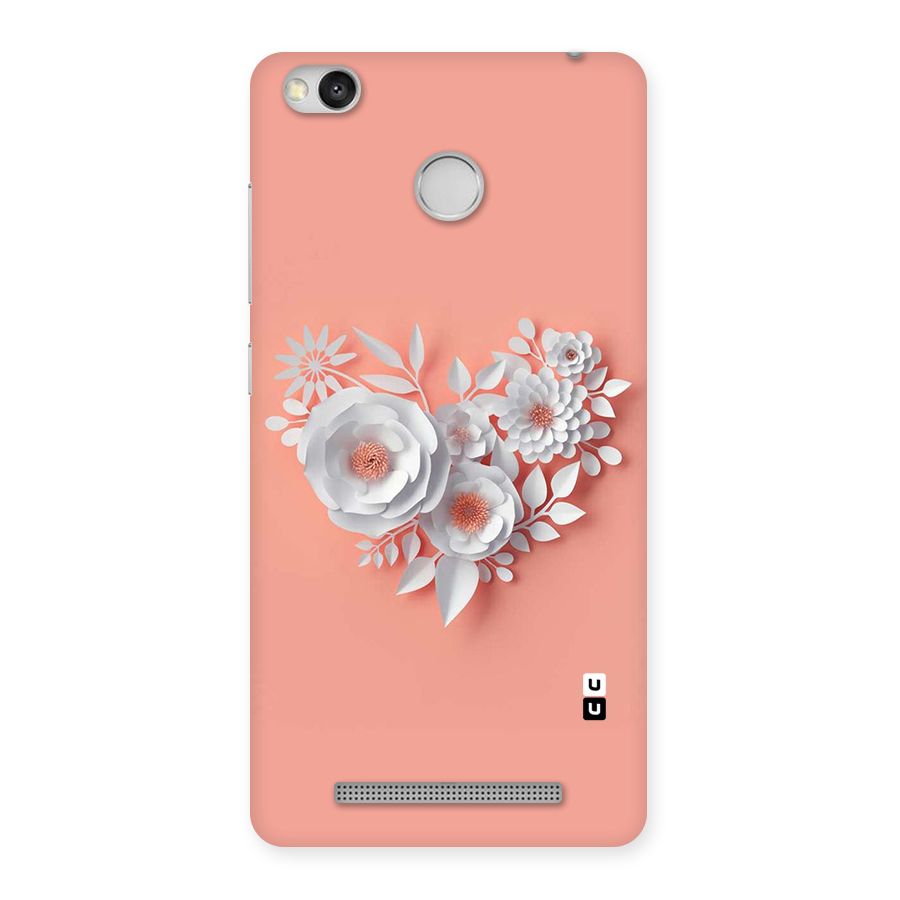White Paper Flower Back Case for Redmi 3S Prime