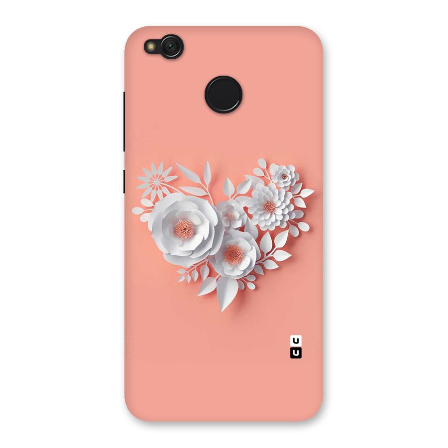 White Paper Flower Back Case for Redmi 4