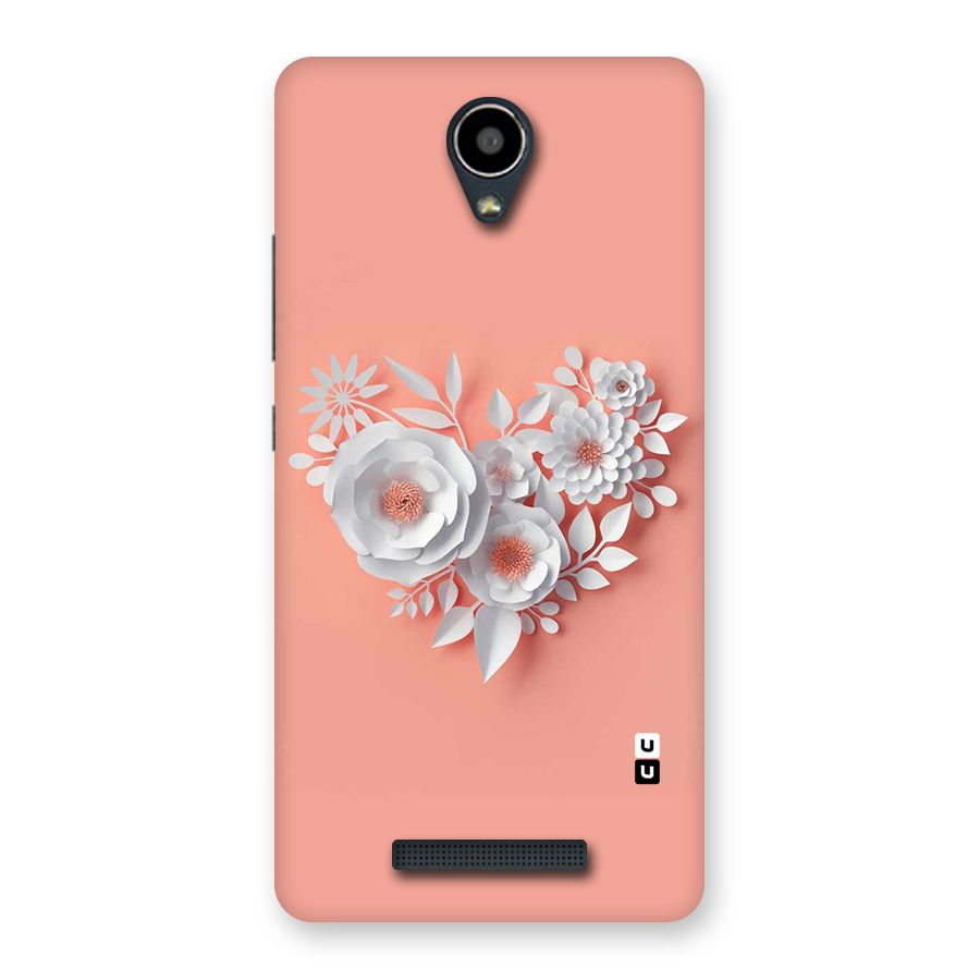 White Paper Flower Back Case for Redmi Note 2