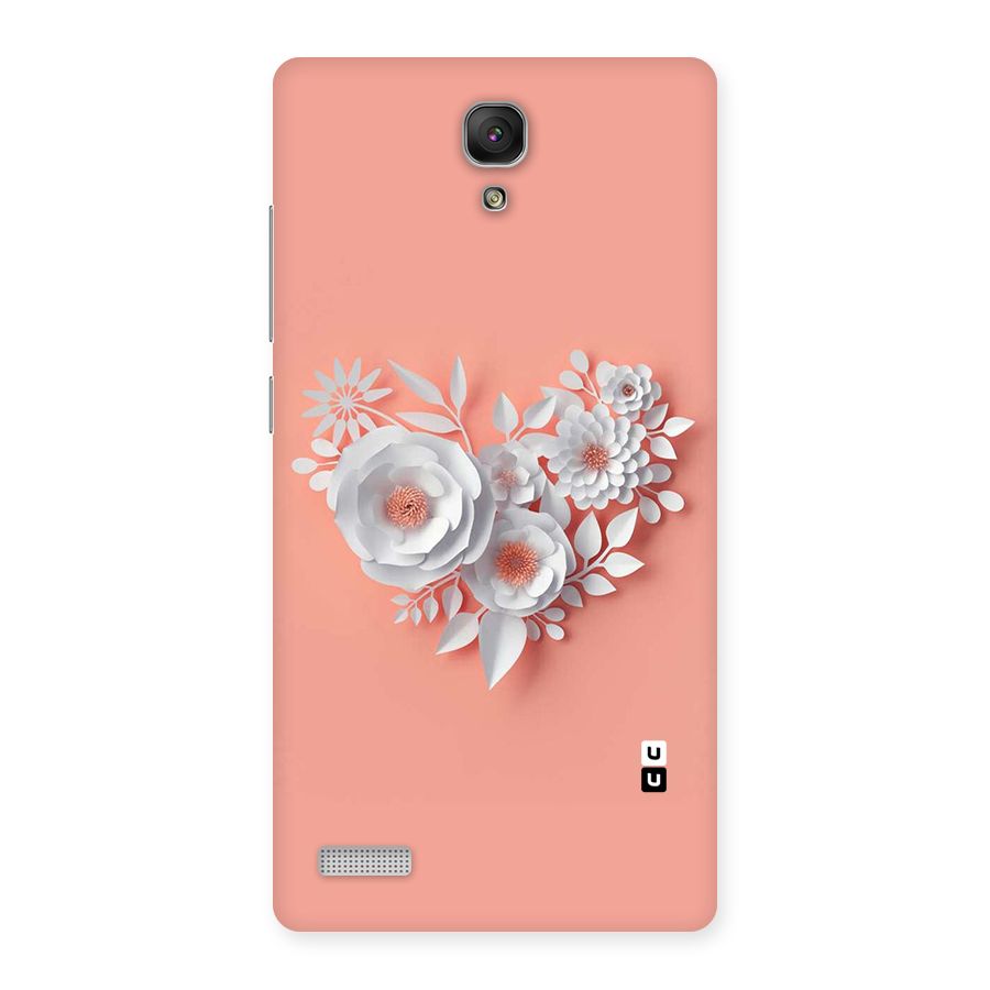White Paper Flower Back Case for Redmi Note Prime