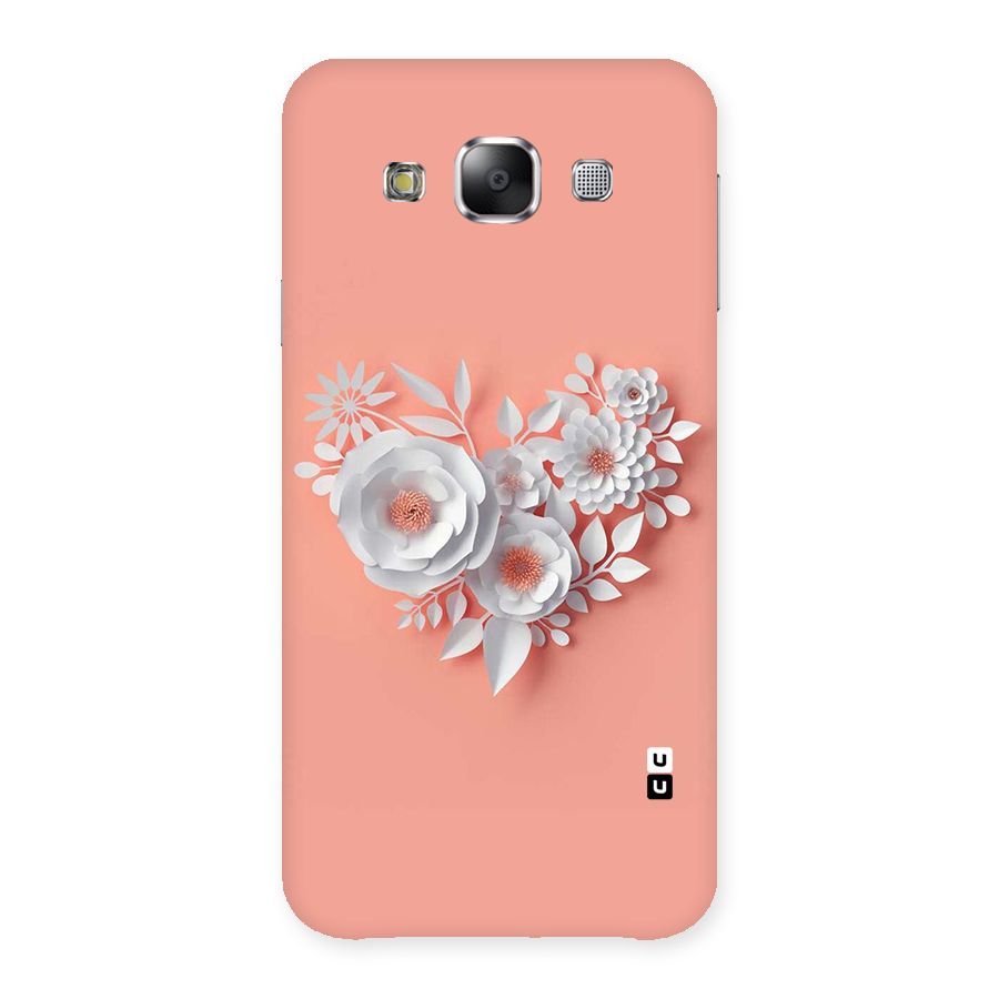White Paper Flower Back Case for Samsung Galaxy E5