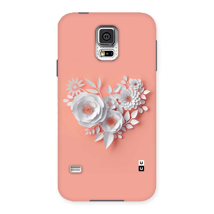 White Paper Flower Back Case for Samsung Galaxy S5