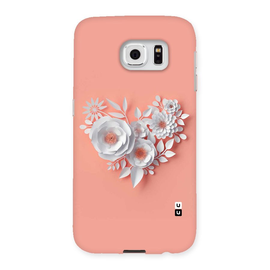 White Paper Flower Back Case for Samsung Galaxy S6