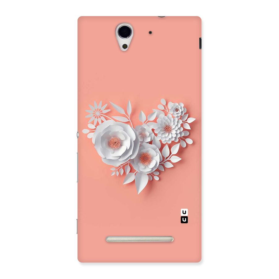 White Paper Flower Back Case for Sony Xperia C3