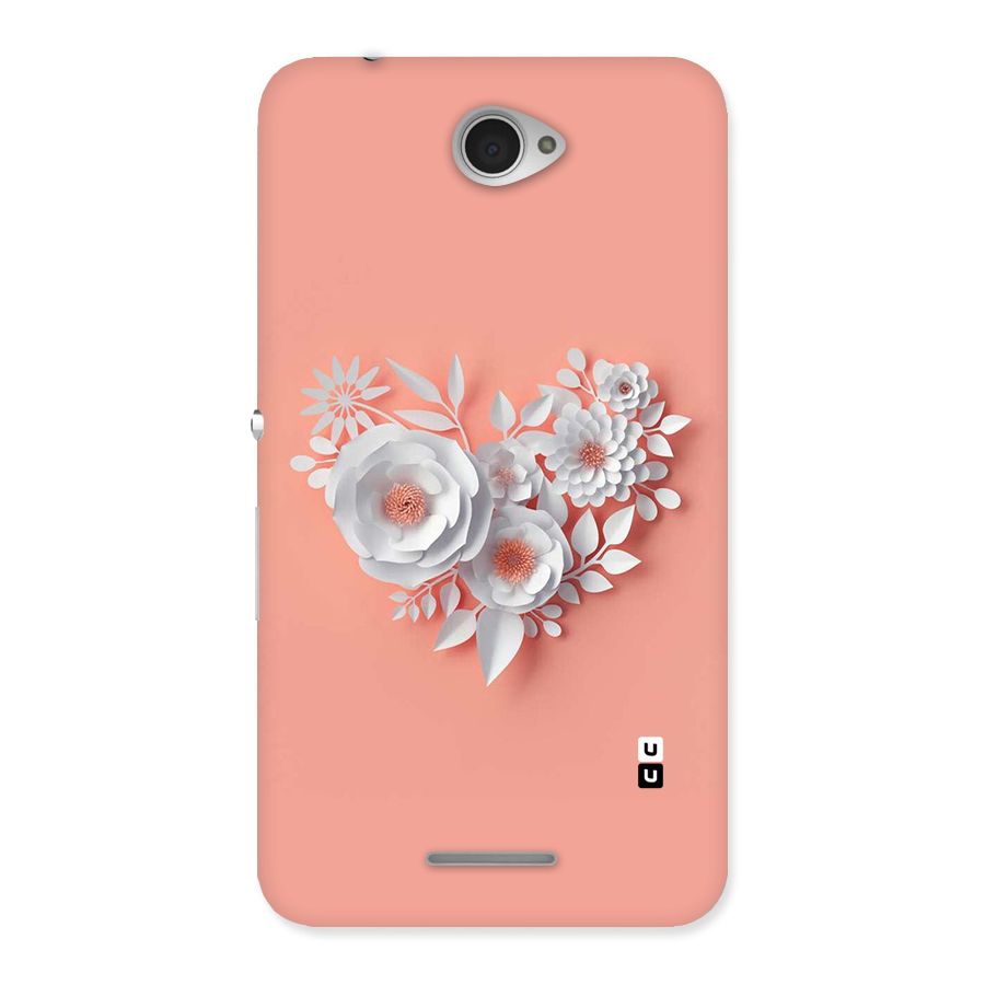 White Paper Flower Back Case for Sony Xperia E4