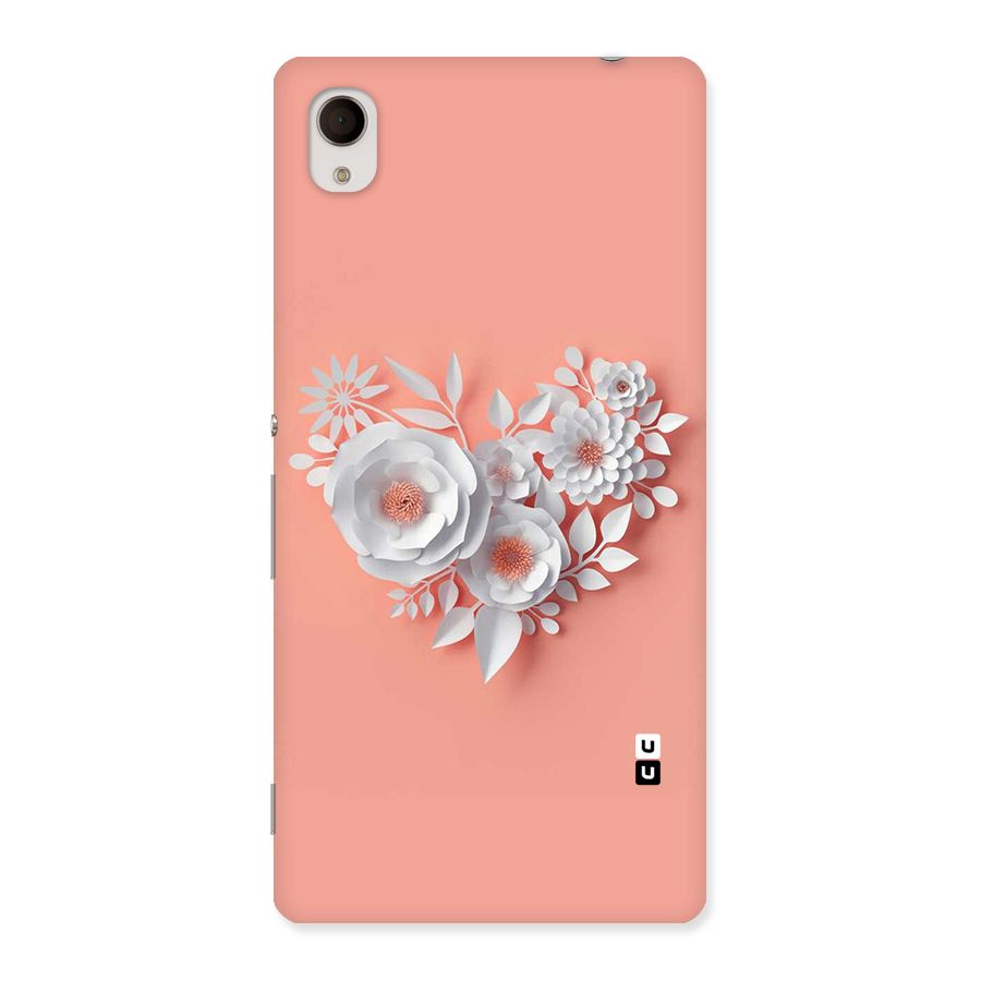 White Paper Flower Back Case for Sony Xperia M4