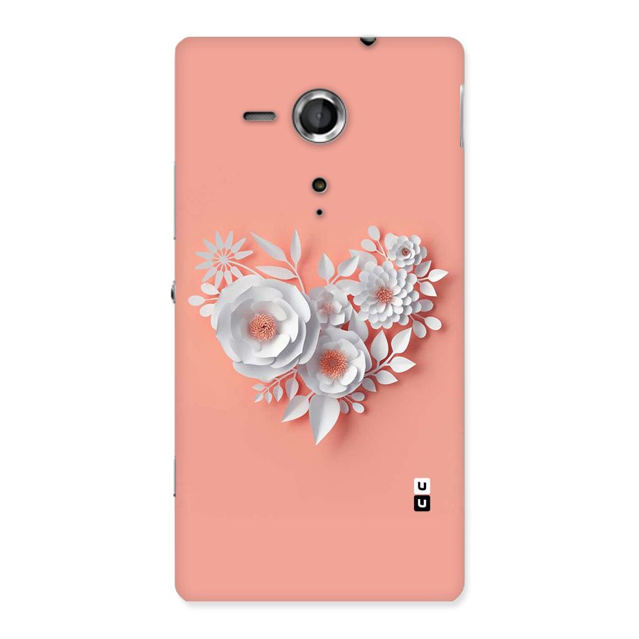 White Paper Flower Back Case for Sony Xperia SP