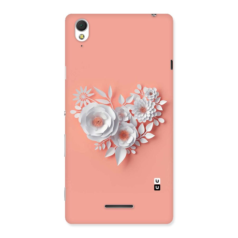 White Paper Flower Back Case for Sony Xperia T3