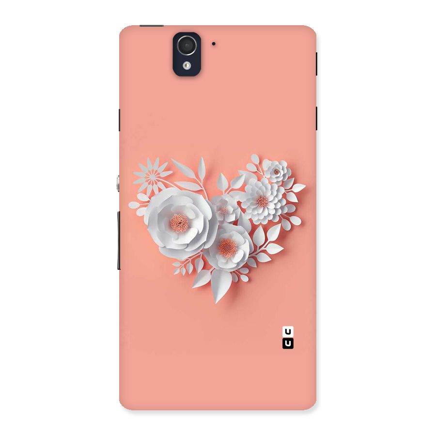 White Paper Flower Back Case for Sony Xperia Z