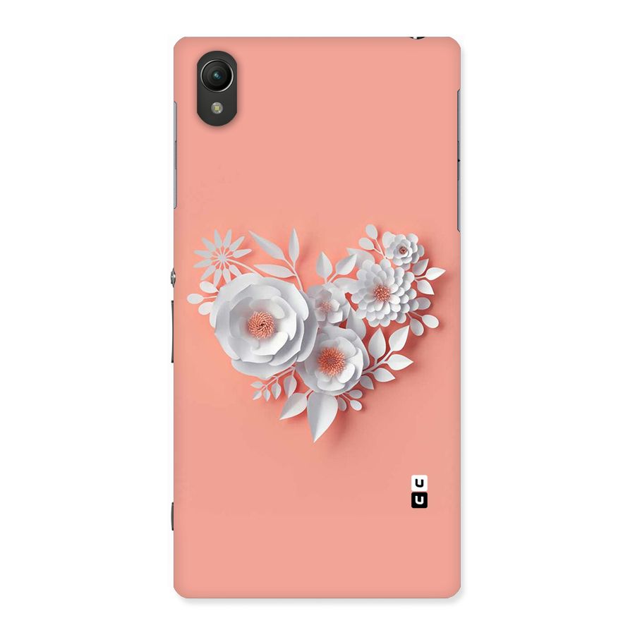 White Paper Flower Back Case for Sony Xperia Z1
