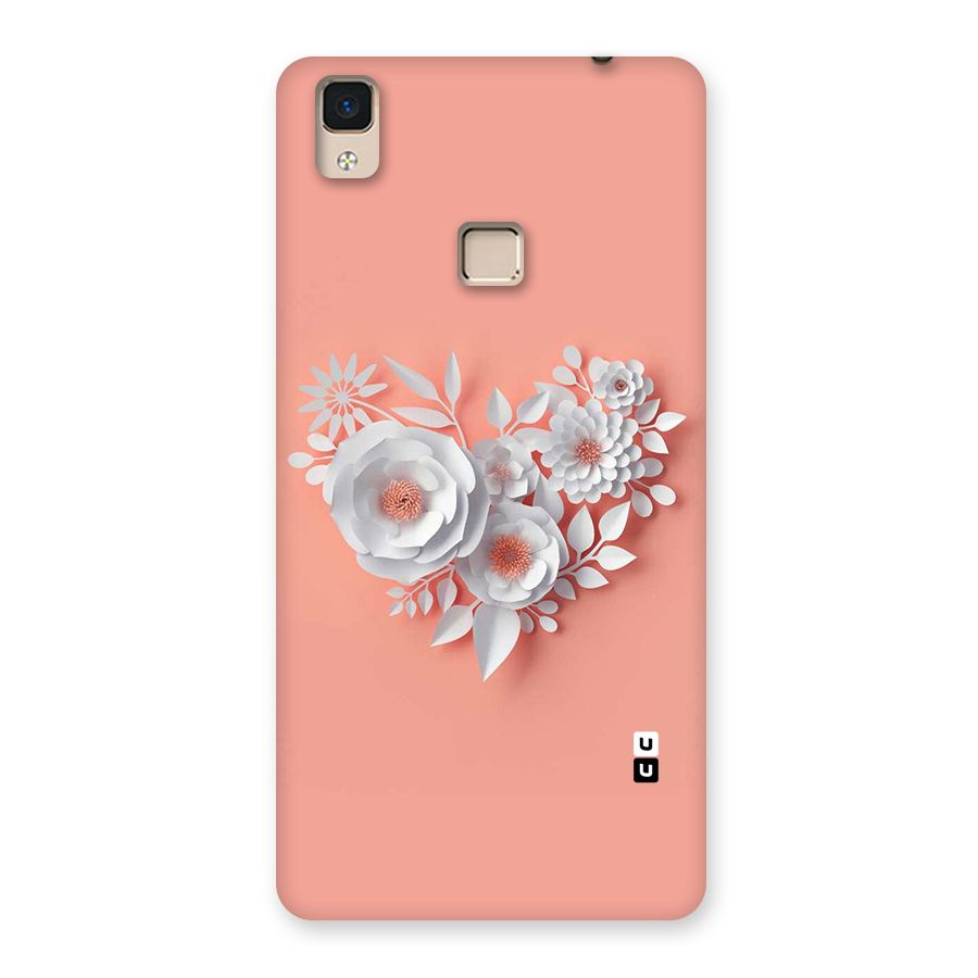 White Paper Flower Back Case for V3 Max