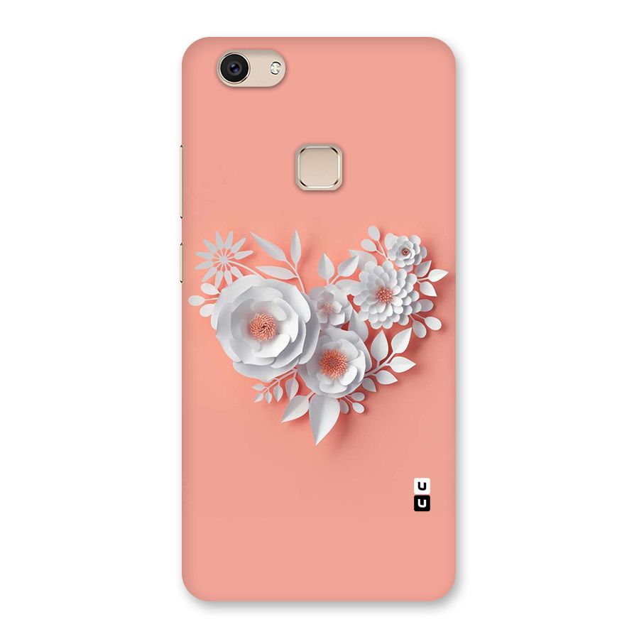 White Paper Flower Back Case for Vivo V7