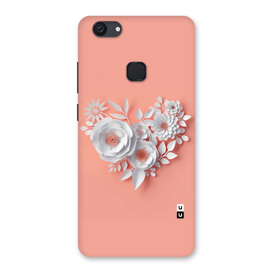 White Paper Flower Back Case for Vivo V7 Plus