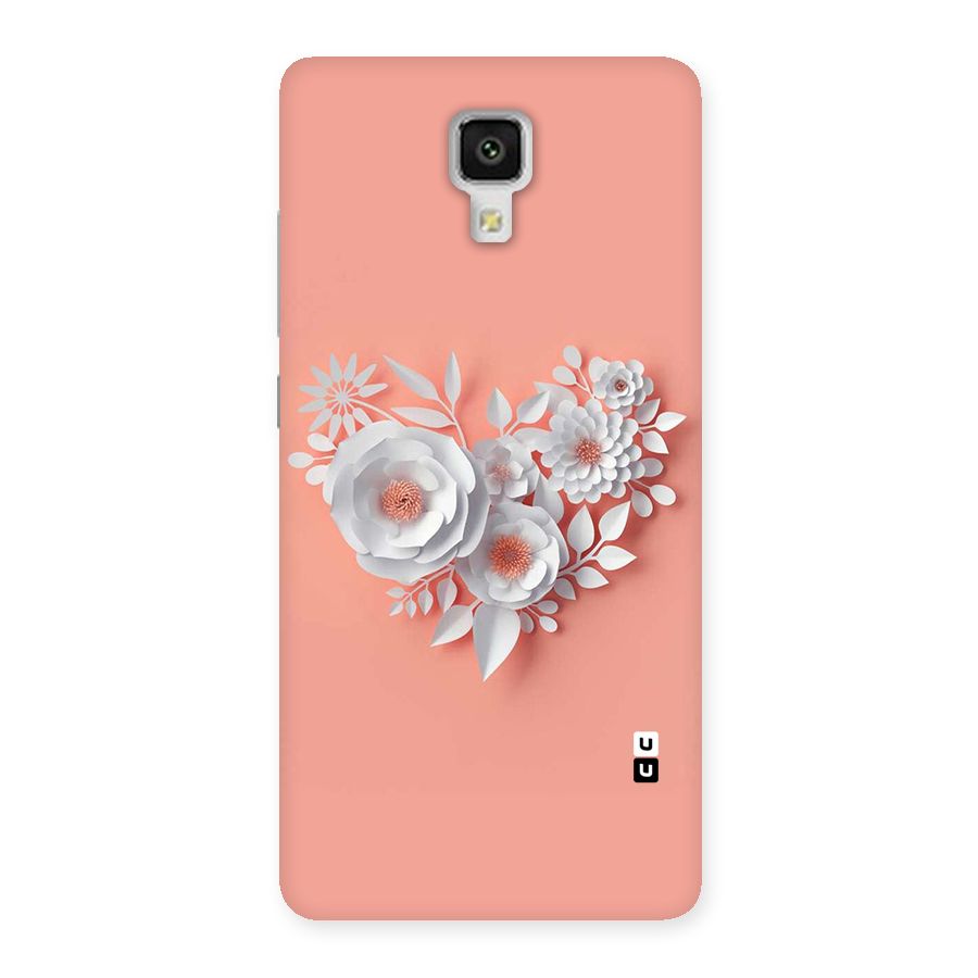 White Paper Flower Back Case for Xiaomi Mi 4