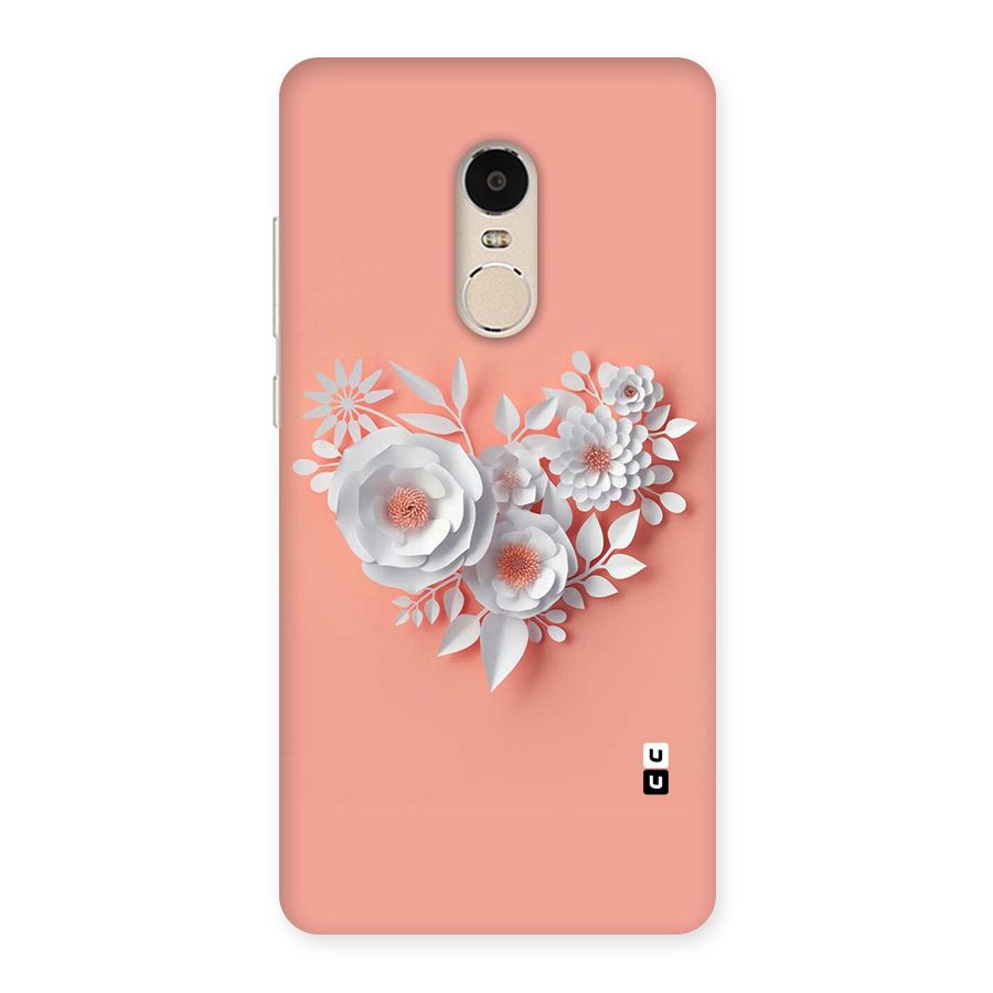 White Paper Flower Back Case for Xiaomi Redmi Note 4