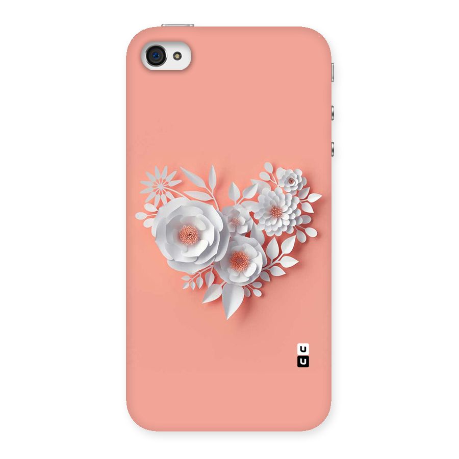 White Paper Flower Back Case for iPhone 4 4s