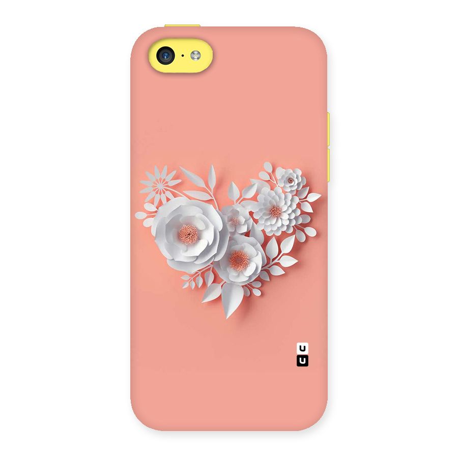 White Paper Flower Back Case for iPhone 5C