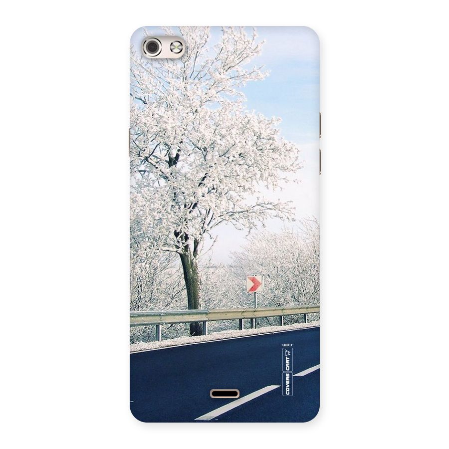 White Snow Tree Back Case for Micromax Canvas Silver 5
