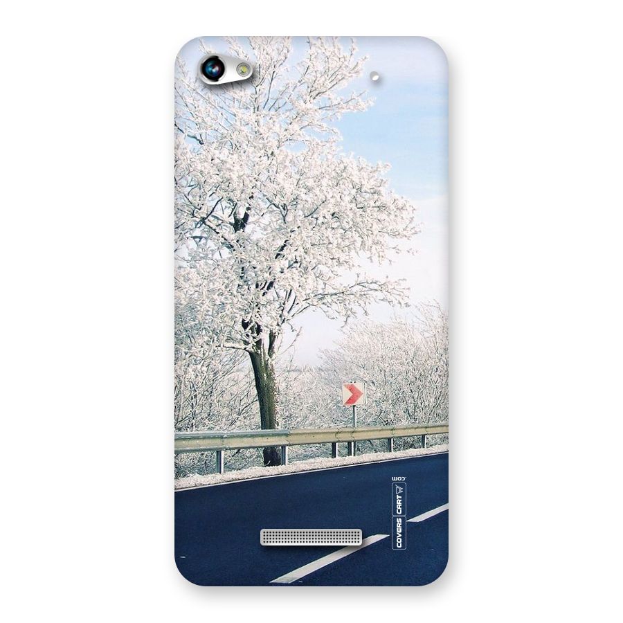 White Snow Tree Back Case for Micromax Hue 2