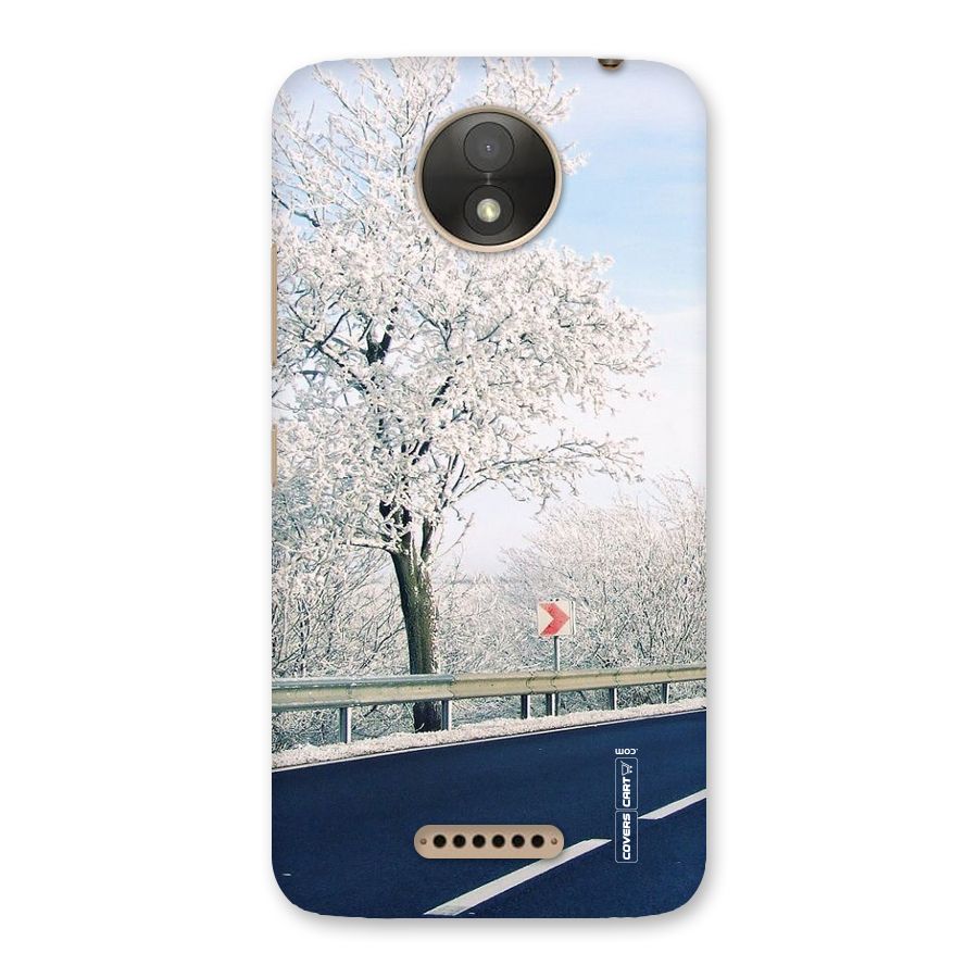 White Snow Tree Back Case for Moto C Plus