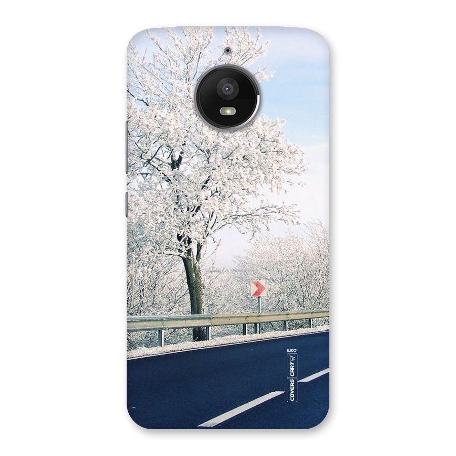 White Snow Tree Back Case for Moto E4 Plus