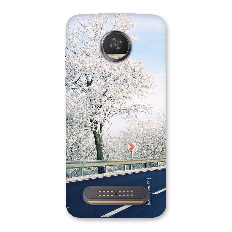 White Snow Tree Back Case for Moto Z2 Play