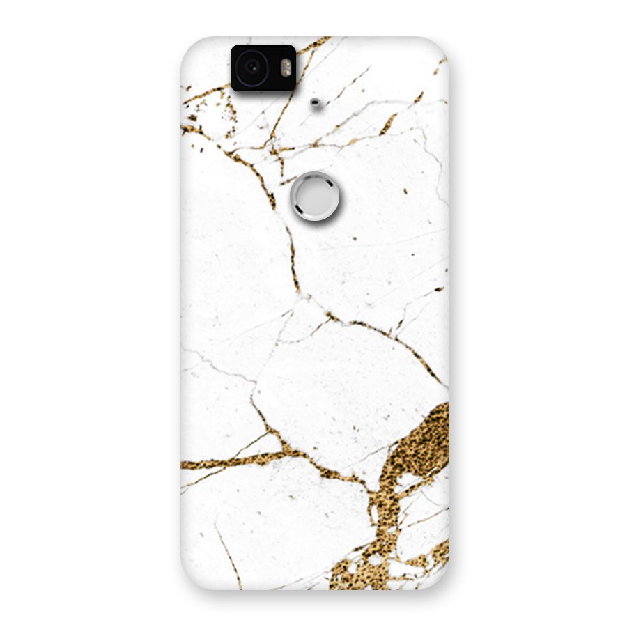 White and Gold Design Back Case for Google Nexus-6P