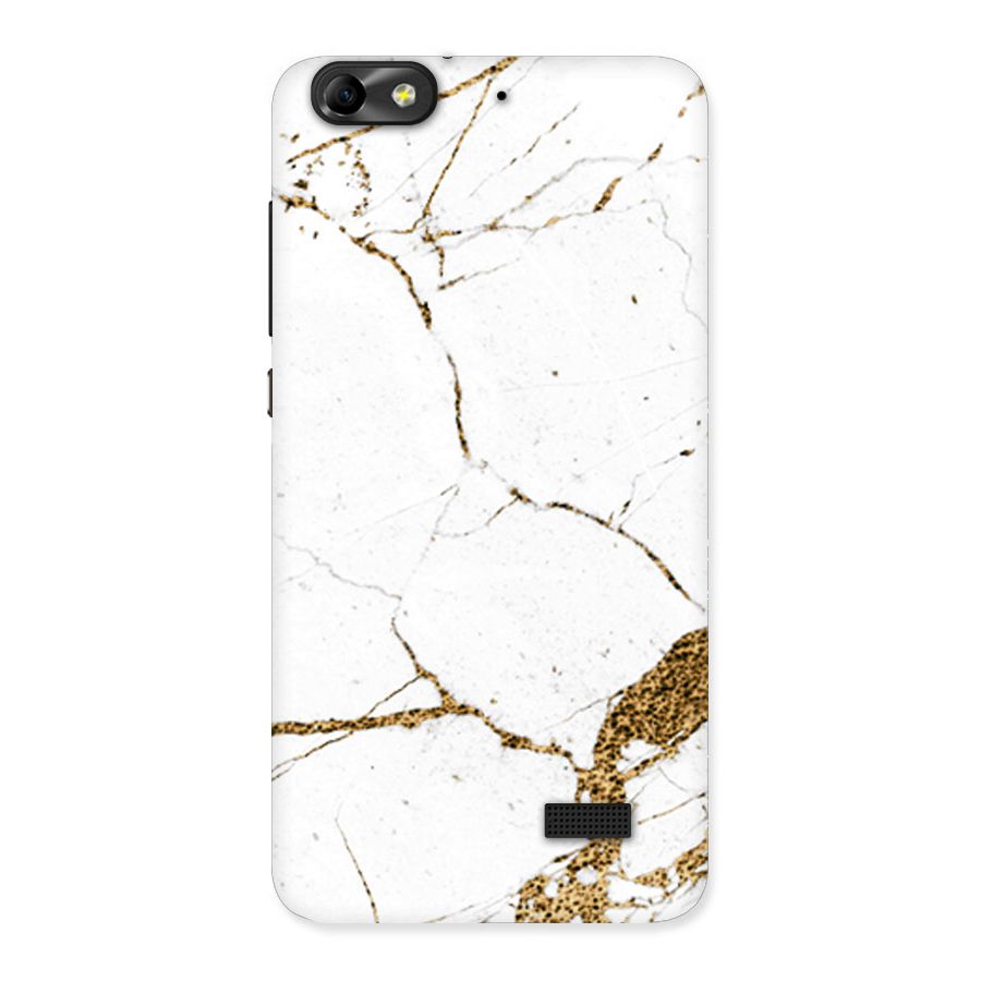 White and Gold Design Back Case for Honor 4C