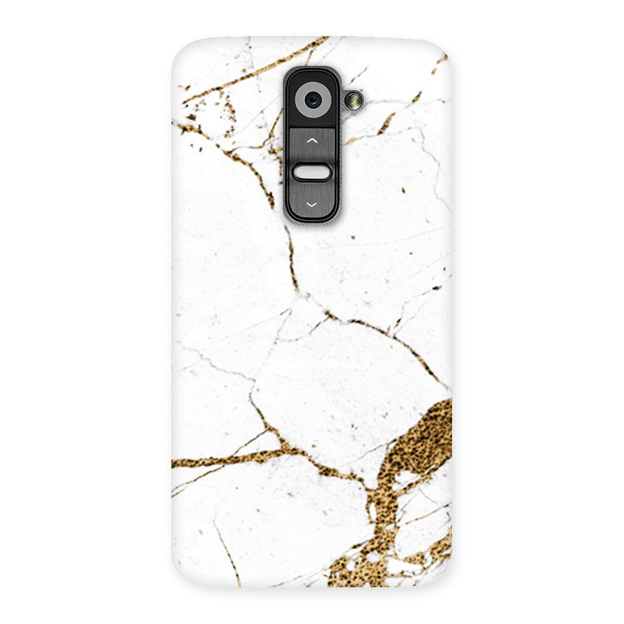 White and Gold Design Back Case for LG G2