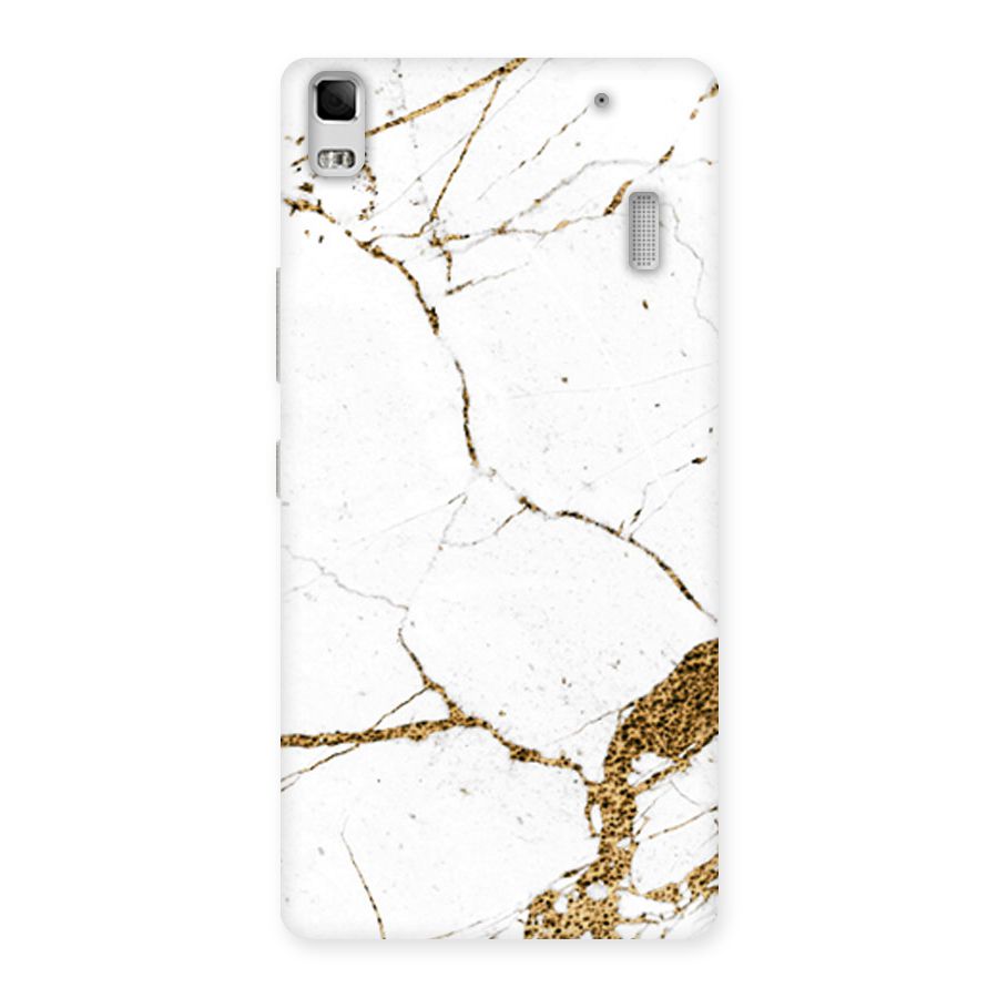 White and Gold Design Back Case for Lenovo A7000