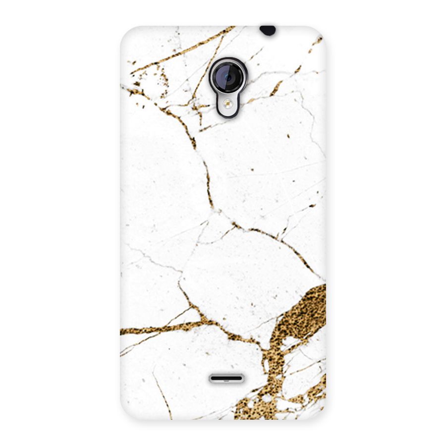 White and Gold Design Back Case for Micromax Unite 2 A106
