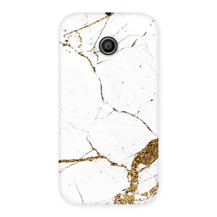 White and Gold Design Back Case for Moto E