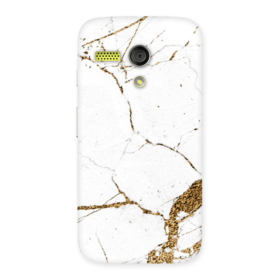 White and Gold Design Back Case for Moto G