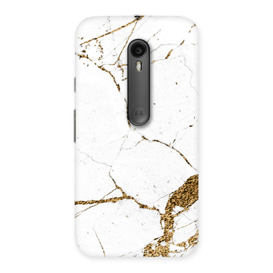 White and Gold Design Back Case for Moto G3