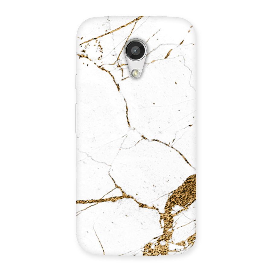 White and Gold Design Back Case for Moto G 2nd Gen