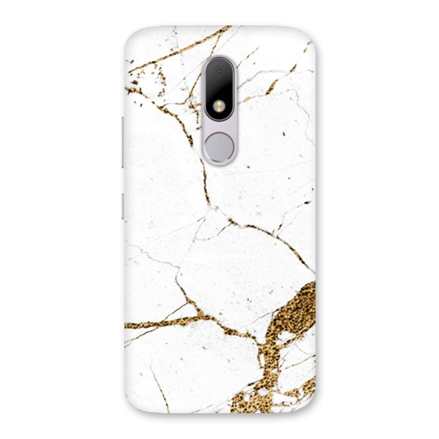 White and Gold Design Back Case for Moto M
