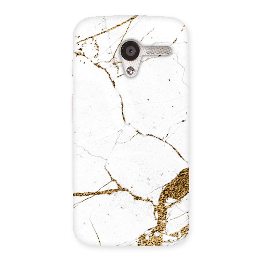 White and Gold Design Back Case for Moto X