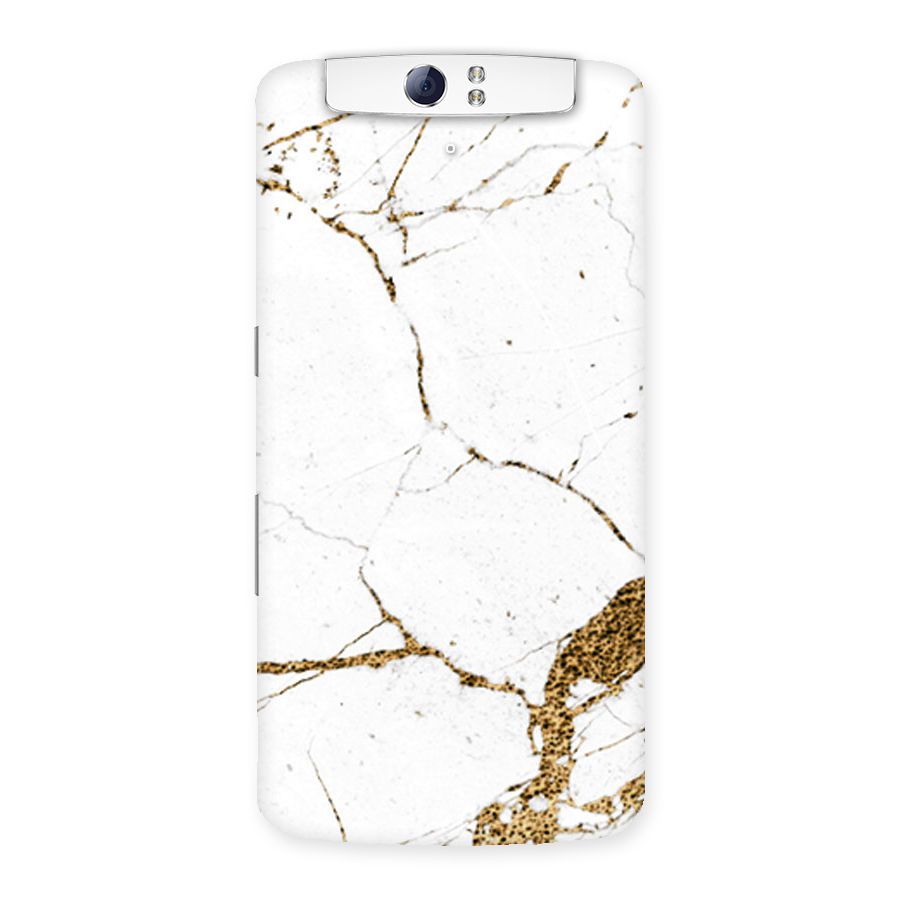White and Gold Design Back Case for Oppo N1