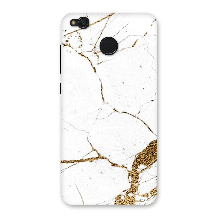 White and Gold Design Back Case for Redmi 4