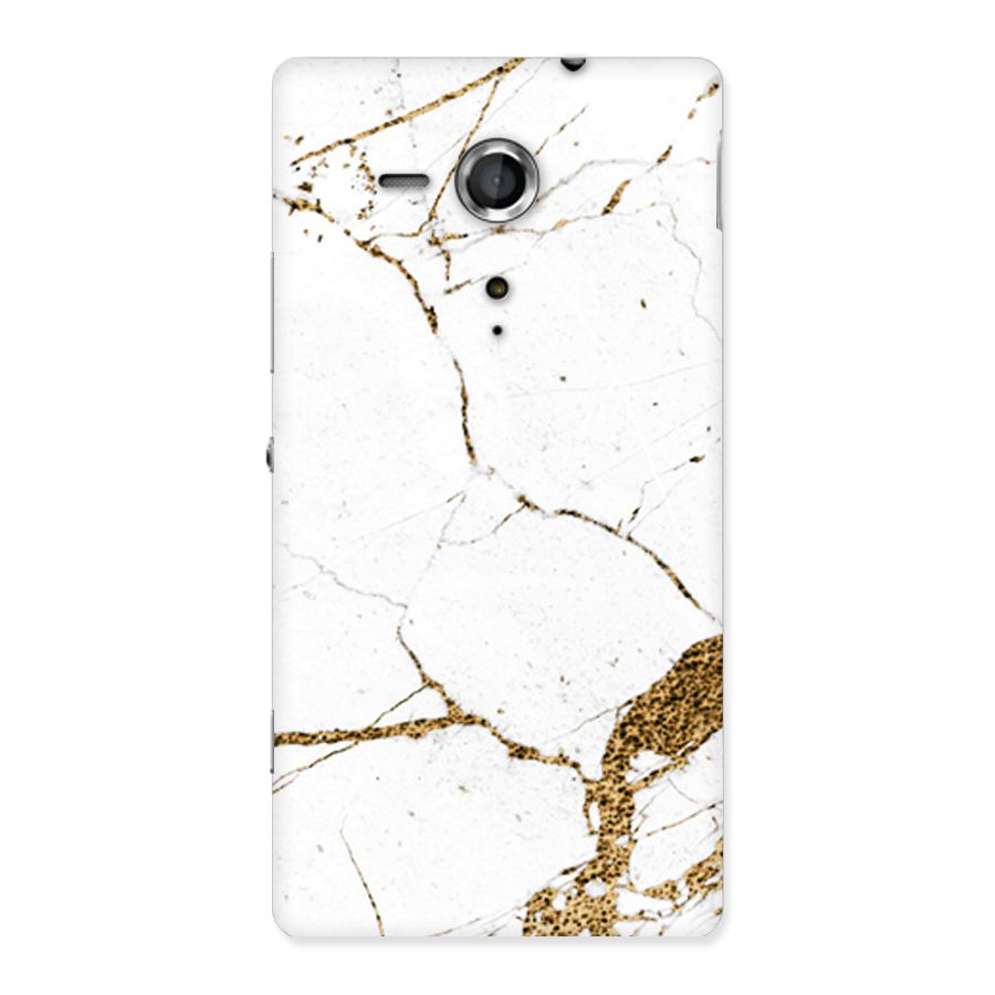 White and Gold Design Back Case for Sony Xperia SP