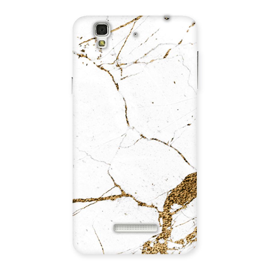 White and Gold Design Back Case for YU Yureka Plus