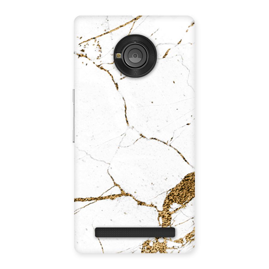 White and Gold Design Back Case for Yu Yunique