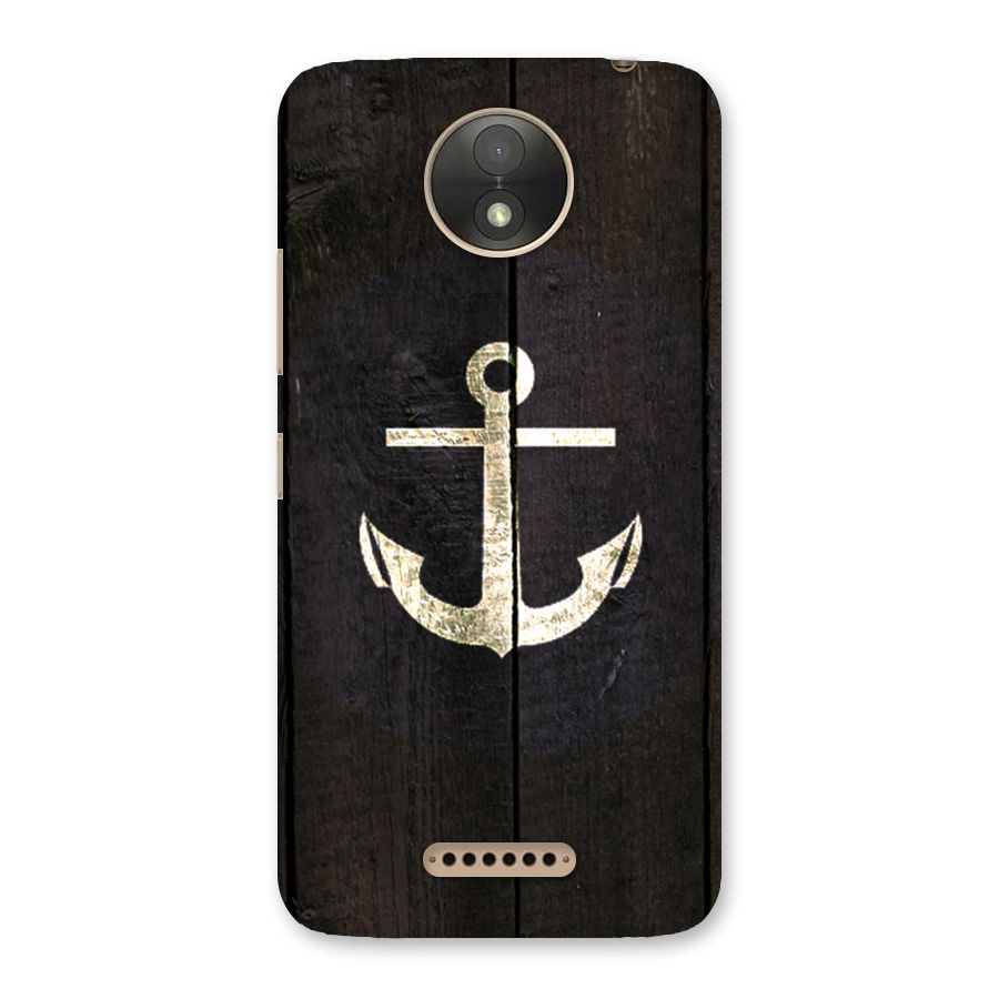 Wood Anchor Back Case for Moto C Plus