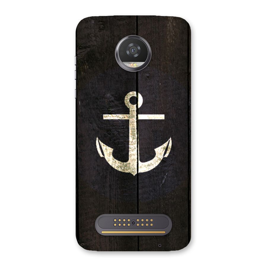 Wood Anchor Back Case for Moto Z2 Play