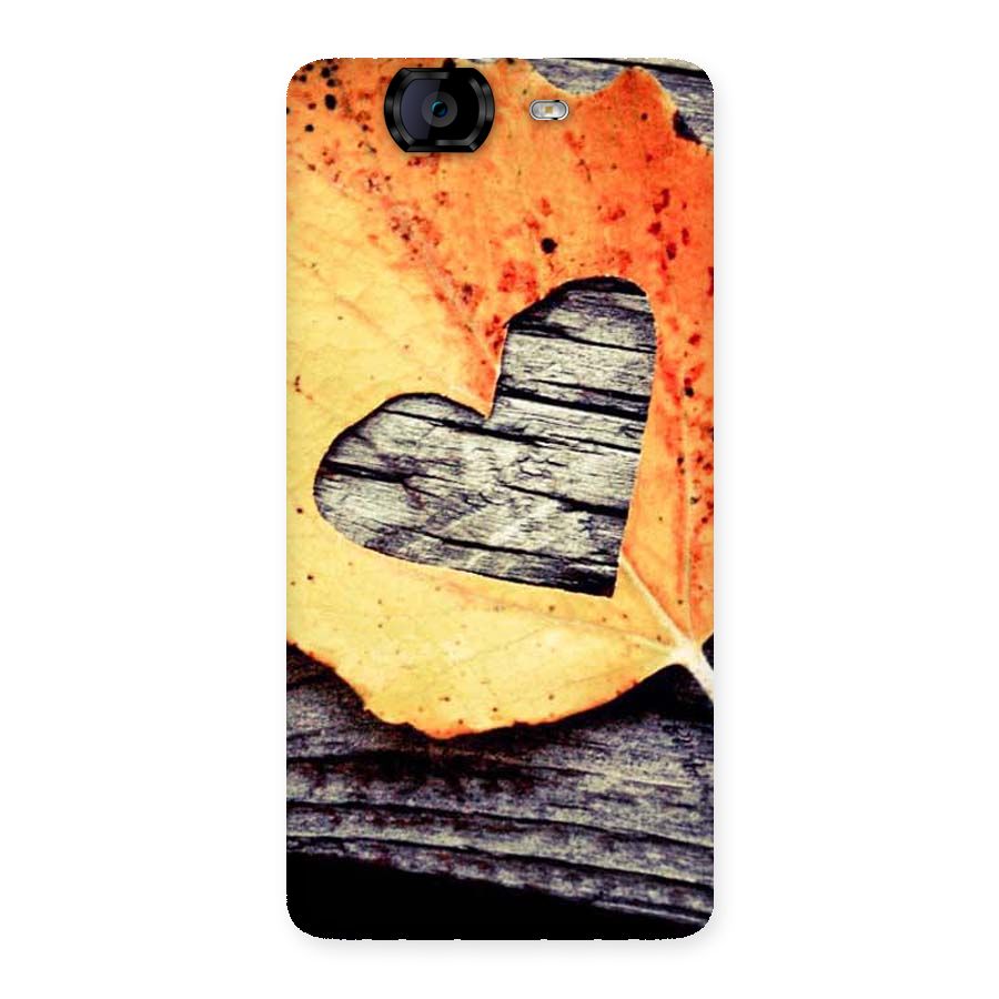 Wood Heart Leaf Back Case for Canvas Knight A350