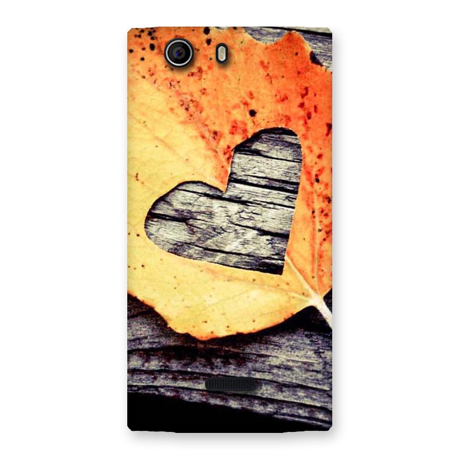 Wood Heart Leaf Back Case for Canvas Nitro 2 E311