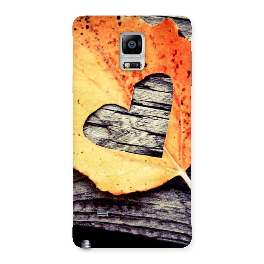 Wood Heart Leaf Back Case for Galaxy Note 4