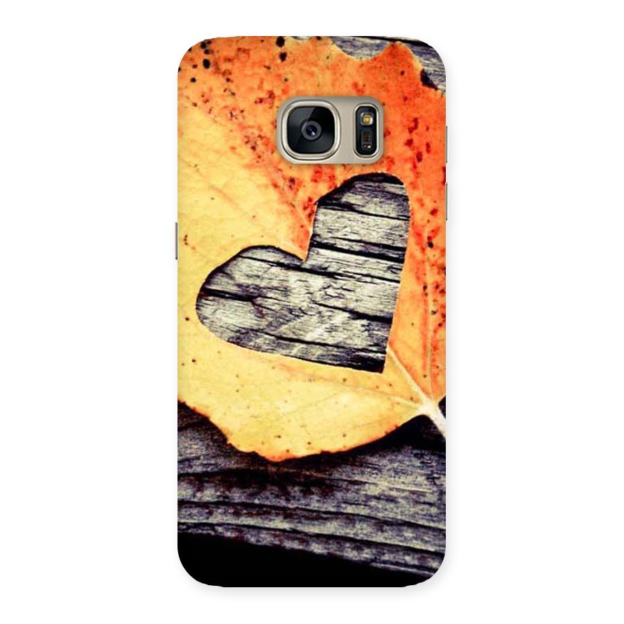 Wood Heart Leaf Back Case for Galaxy S7